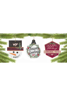 Virginia Tech Hokies 3 Pack Ornament