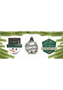 Cleveland State Vikings 3 Pack Ornament