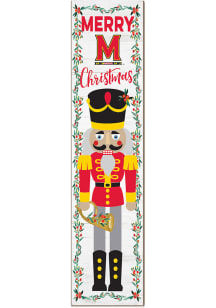 Red Maryland Terrapins Nutcracker Leaning Sign