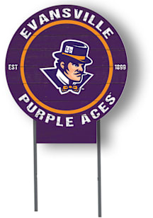 Evansville Purple Aces KH Sports Fan 20x20 Color Logo Circle Yard Sign - White