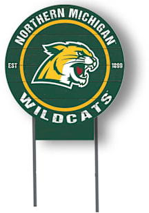 Northern Michigan Wildcats KH Sports Fan 20x20 Color Logo Circle Yard Sign - Green