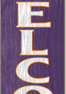 KH Sports Fan Evansville Purple Aces 11x46 Welcome Leaning Sign
