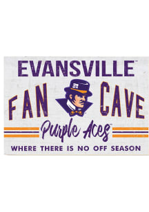 KH Sports Fan Evansville Purple Aces 34x23 Fan Cave Sign
