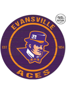 KH Sports Fan Evansville Purple Aces Indoor/Outdoor Circle Sign