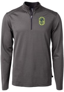 Cutter and Buck Nashville SC Mens Black Virtue Eco Pique Stripe Big and Tall Qtr Zip