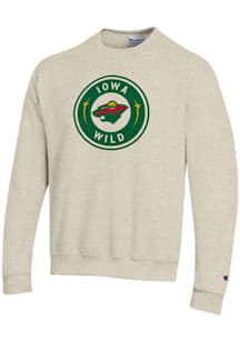 Champion Iowa Wild Mens Oatmeal Secondary Logo Long Sleeve Crew Sweatshirt