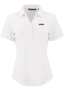Cutter and Buck UConn Huskies Womens White Forge Eco Polo Short Sleeve Polo Shirt