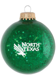 North Texas Mean Green Sparkle Green Logo Ornament