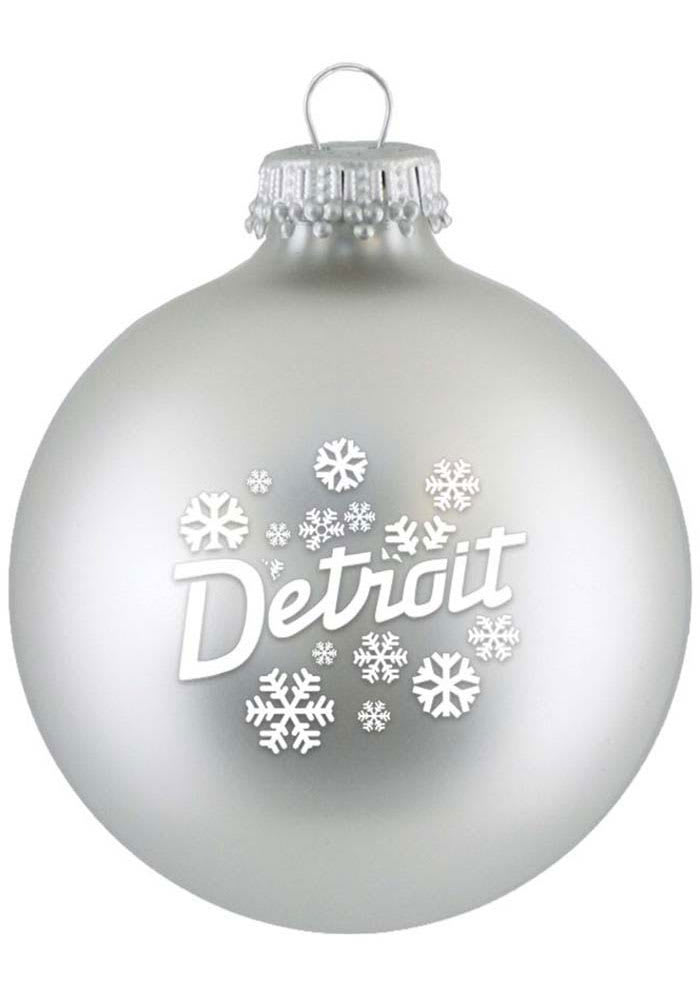 Detroit Snowflakes Glass Ball Ornament