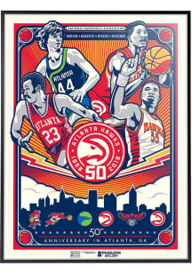 Atlanta Hawks 18x24 50th Anniversary in Atlanta Deluxe Framed Posters