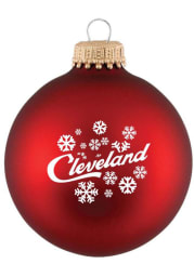 Cleveland Snowflakes Red Glass Ball Ornament