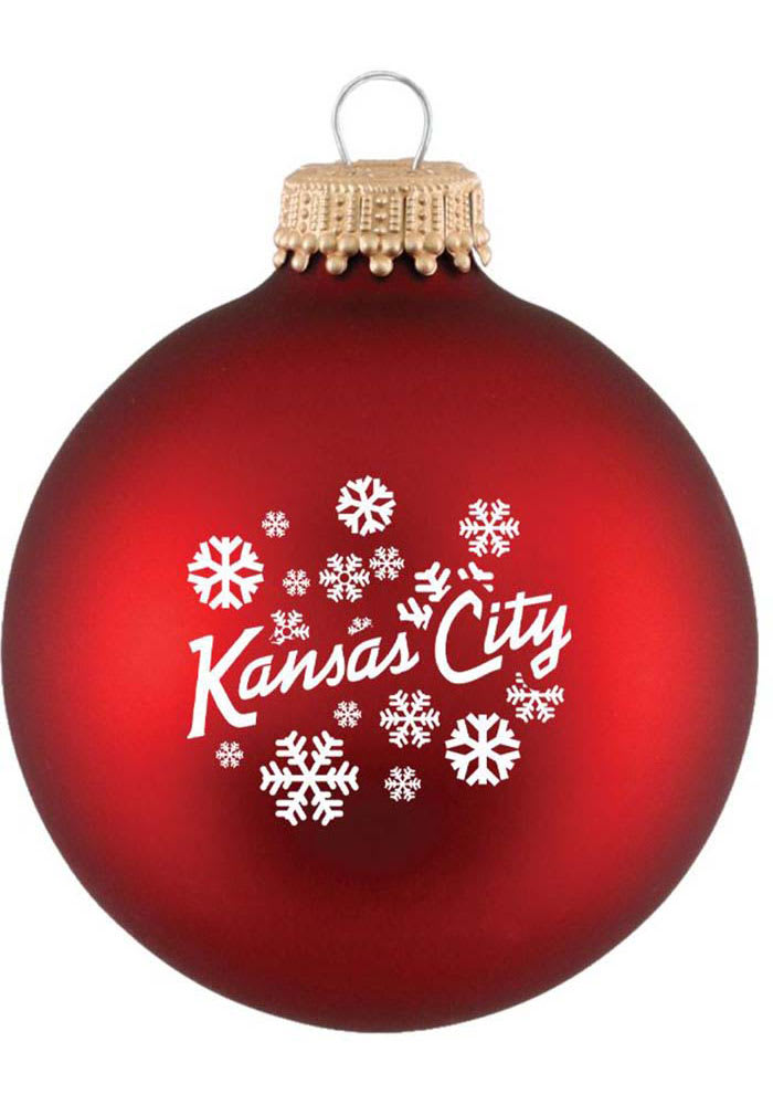 Kansas City Snowflakes Red Glass Ball Ornament