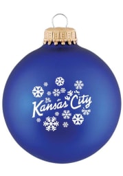 Kansas City Snowflakes Blue Glass Ball Ornament
