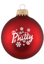 Philadelphia Snowflakes Red Glass Ball Ornament