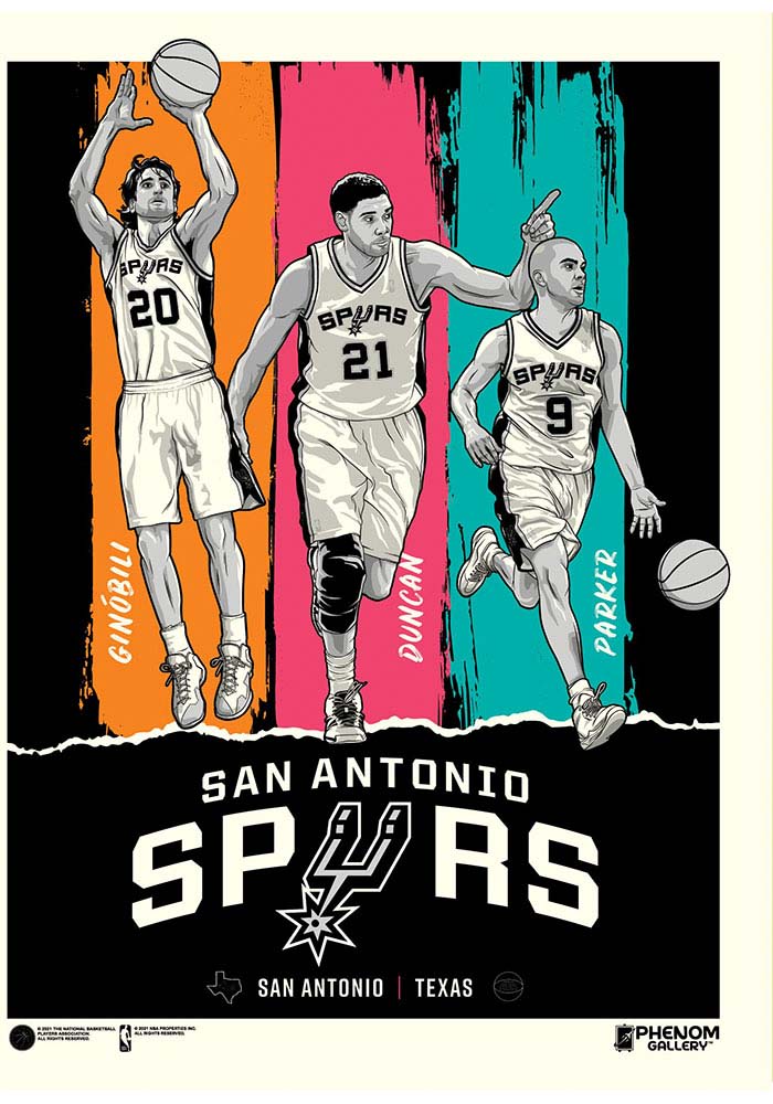 San Antonio Spurs 18x24 Big 3 Mixtape Unframed Poster