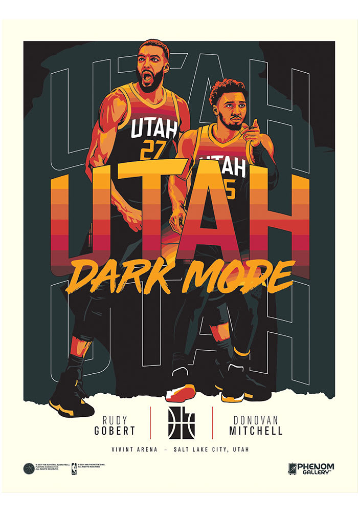 Utah Jazz 18x24 Dark Mode Unframed Poster