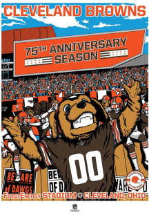 Cleveland Browns 18x24 75th Anniversary Unframed Poster