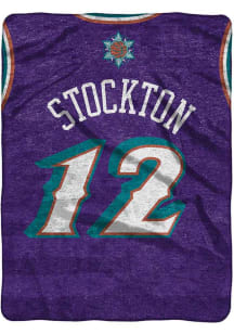 Utah Jazz John Stockton 60x80 Jersey Raschel Blanket