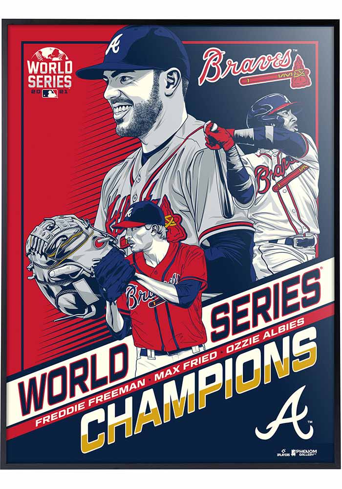 Atlanta Braves 2021 World Series Champs Deluxe Framed Posters, Red, Size NA, Rally House