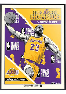Los Angeles Lakers 2020 NBA Champions LeBron James 18x24 Deluxe Framed Posters