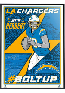 Los Angeles Chargers Justin Herbert Deluxe Framed Posters