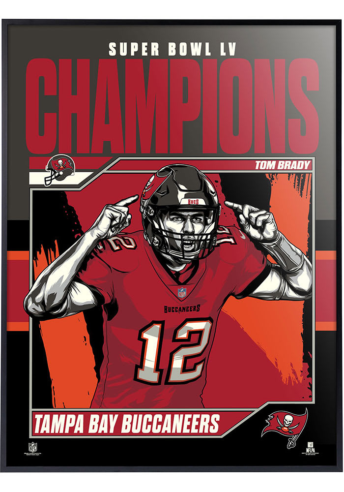 Tampa Bay Buccaneers Super Bowl LV Tom Brady Champs Deluxe Framed Posters, Black, Size NA, Rally House