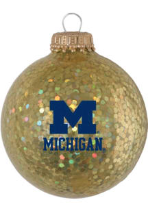 Gold Michigan Wolverines Sparkle Ornament Ornament