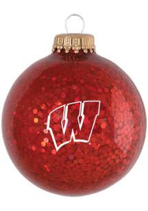 Red Wisconsin Badgers Sparkle Ornament Ornament