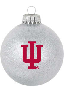 Silver Indiana Hoosiers sparkle Ornament