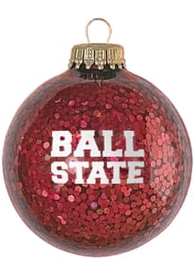 Ball State Cardinals Sparkle Red Ornament