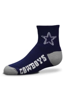 Dallas Cowboys Logo Name Navy Youth Quarter Socks