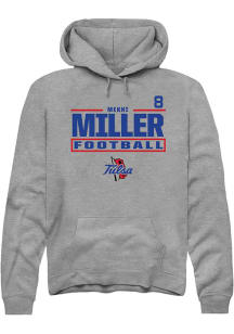 Mekhi Miller Rally Mens Graphite Tulsa Golden Hurricane NIL Stacked Box Player Hood