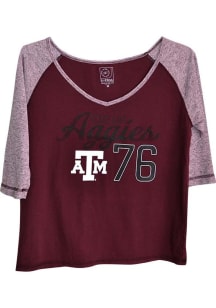 Texas A&amp;M Aggies Juniors Maroon Morgan Long Sleeve T-Shirt