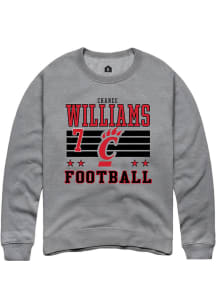 Chance Williams Rally Mens Grey Cincinnati Bearcats NIL Striped Player Crew