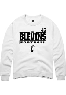 Ben Blevins Rally Mens White Cincinnati Bearcats NIL Stacked Box Player Crew
