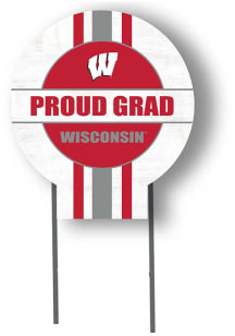 White Wisconsin Badgers Grad graduation graphic Yard Sign