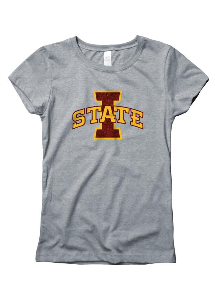 Iowa State Cyclones Girls Glitzy Short Sleeve T-Shirt - Grey