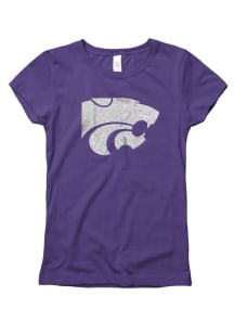 K-State Wildcats Girls Purple Glitzy Short Sleeve Tee