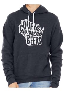 Wisconsin Mens Navy Blue Couple Two Tree Beers Long Sleeve Hoodie