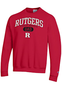 Champion Rutgers Scarlet Knights Mens Red Dad Pill Powerblend Long Sleeve Crew Sweatshirt