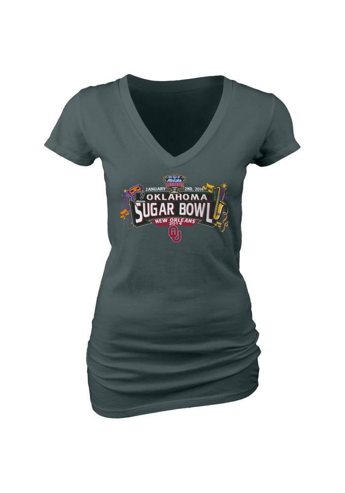Oklahoma Sooners Juniors Grey Sugar Party V-Neck T-Shirt