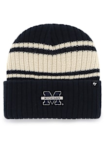 47 Michigan Wolverines Navy Blue Harbor Stripe Cuff Mens Knit Hat
