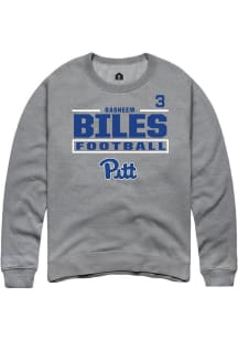Rasheem Biles Rally Mens Graphite Pitt Panthers NIL Stacked Box Player Crew