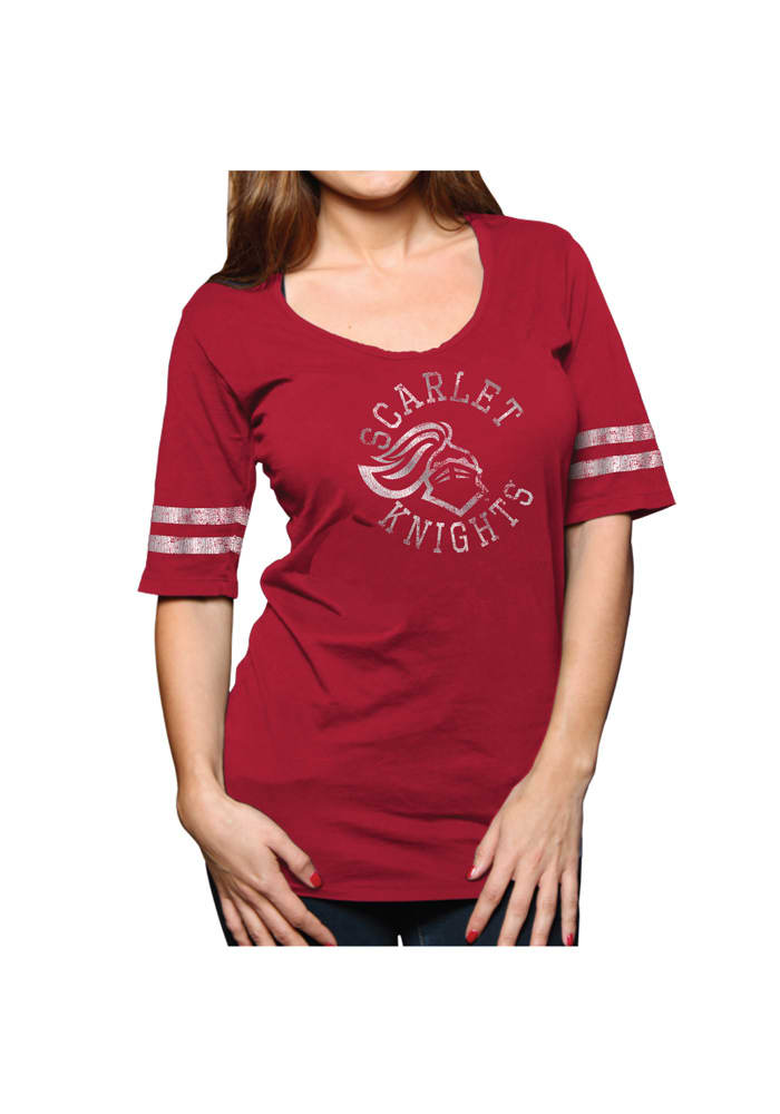 Original Retro Brand Rutgers Scarlet Knights Juniors Red Scoop Scoop T-Shirt