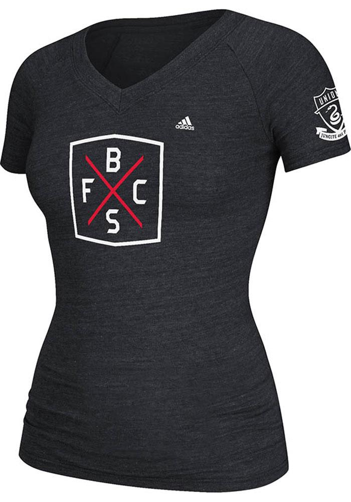 Adidas Philadelphia Union Womens Black Third Kit Tri-Blend V-Neck T-Shirt