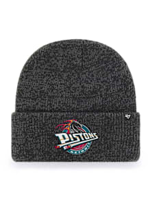47 Detroit Pistons Black Hardwood Classic Brain Freeze Cuff Mens Knit Hat