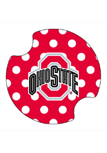 Ohio State Buckeyes Polka Dot 2 Pack Car Coaster - Red
