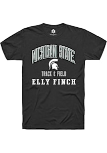 Elly Finch Michigan State Spartans Black NIL Arch Logo Short Sleeve Player T Shirt
