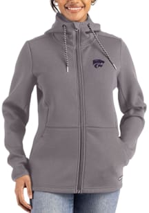 Womens K-State Wildcats Graphite Cutter and Buck Epic Comfort Full Zip Light Weight Jacket