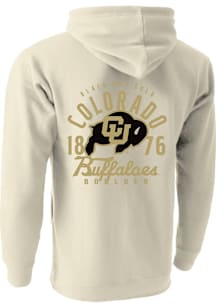 Colorado Buffaloes Mens Oatmeal Mascot Overlay Long Sleeve Hoodie